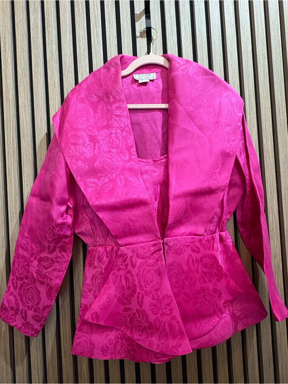 Jill Stuart Hot Pink Floral Jacquard Peplum Jacket and shirt combo